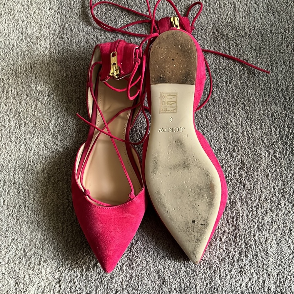 J. Crew Pink Suede Pointed Toe Flats - Picture 6 of 6